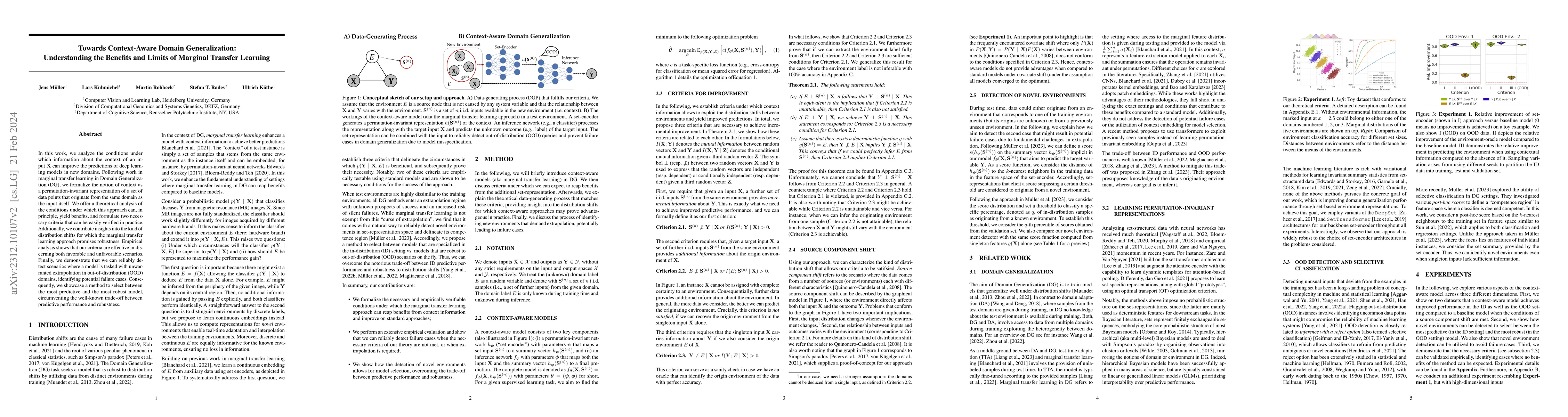 Thumbnail for Towards Context-Aware Domain Generalization: Understanding the Benefits
  and Limits of Marginal Transfer Learning