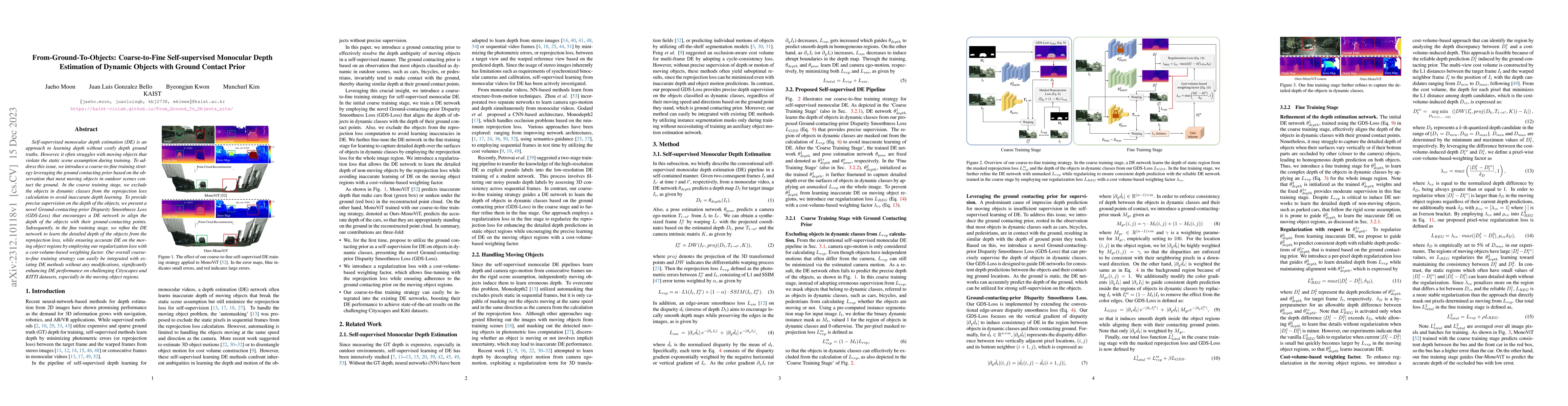 Thumbnail for From-Ground-To-Objects: Coarse-to-Fine Self-supervised Monocular Depth
  Estimation of Dynamic Objects with Ground Contact Prior
