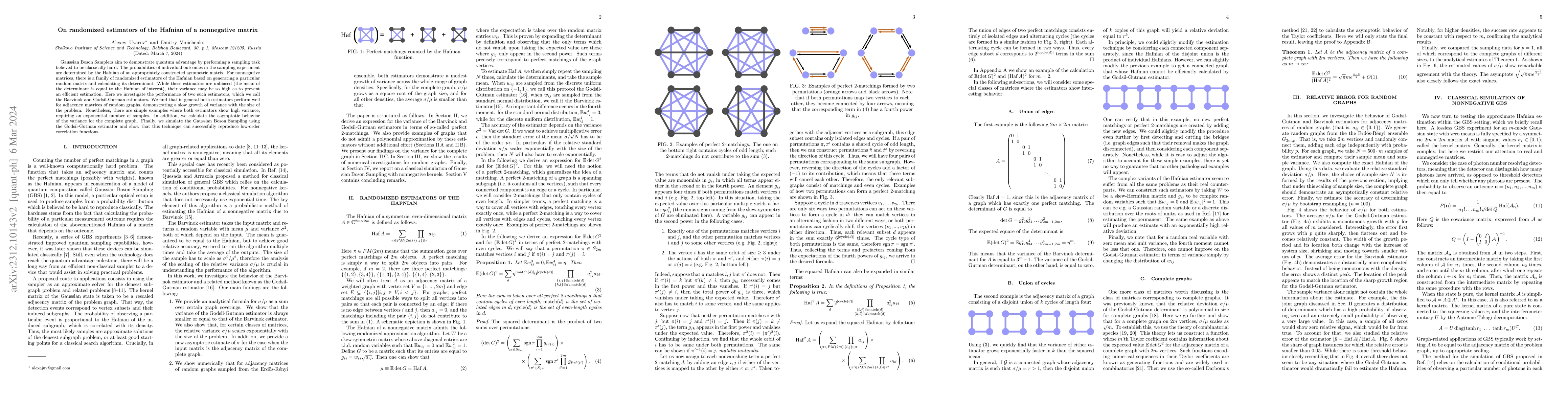 Thumbnail for On randomized estimators of the Hafnian of a nonnegative matrix