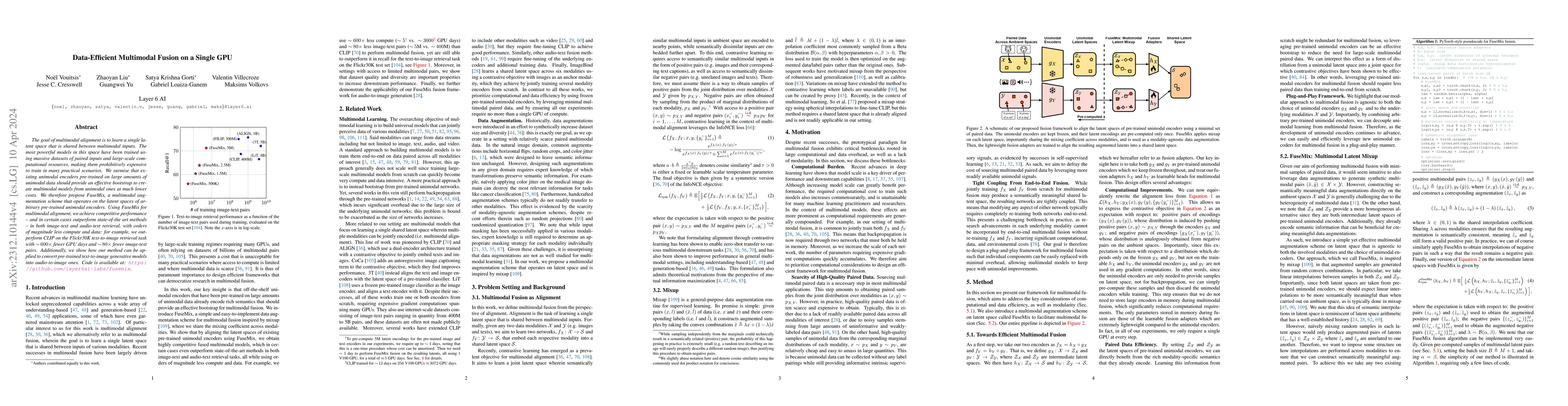 Thumbnail for Data-Efficient Multimodal Fusion on a Single GPU