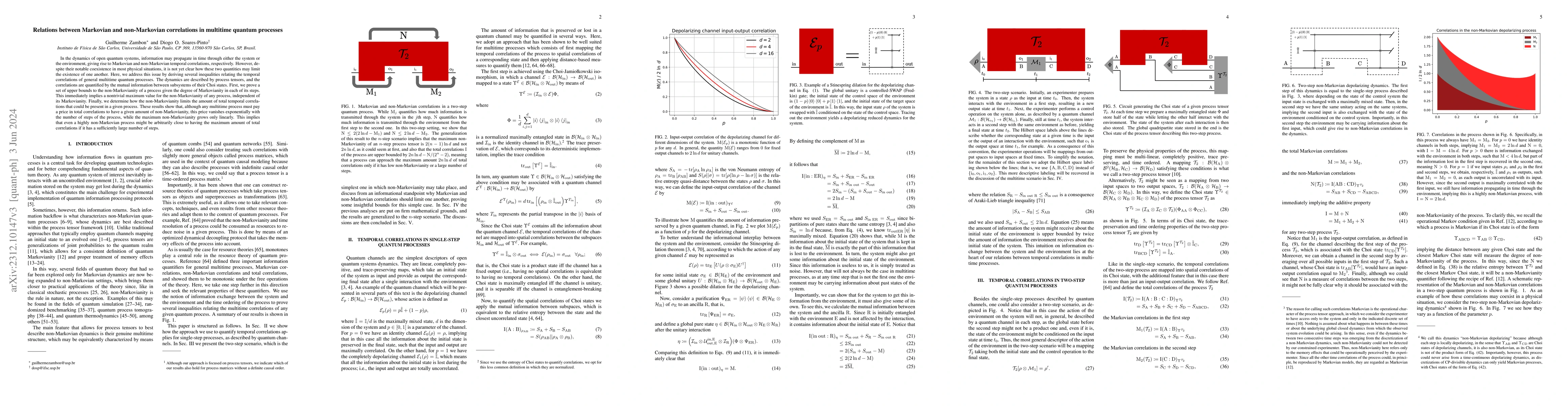 Thumbnail for Relations between Markovian and non-Markovian correlations in multitime
  quantum processes