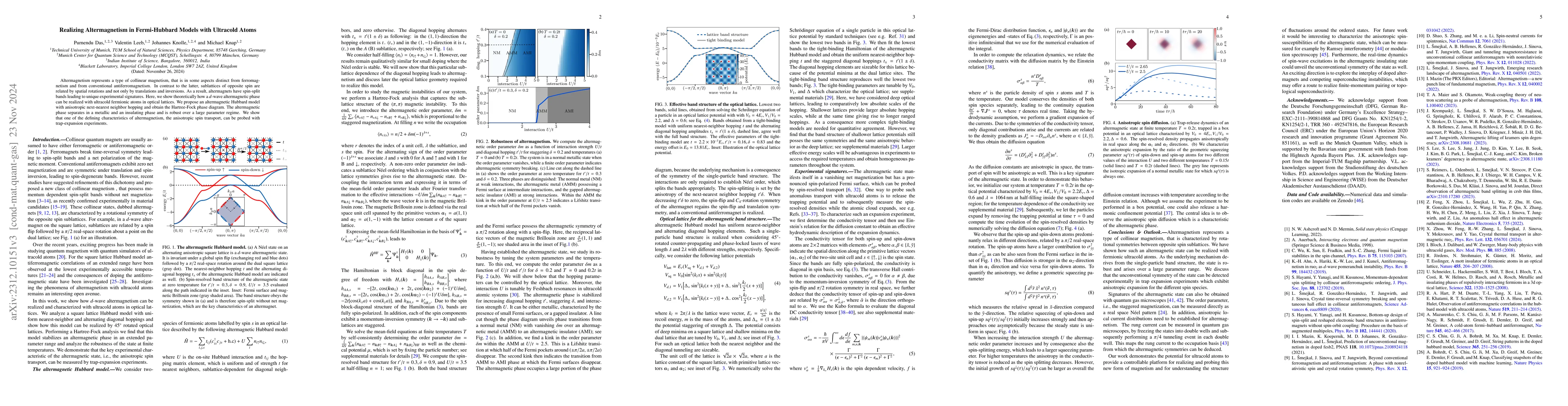 Thumbnail for Realizing Altermagnetism in Fermi-Hubbard Models with Ultracold Atoms