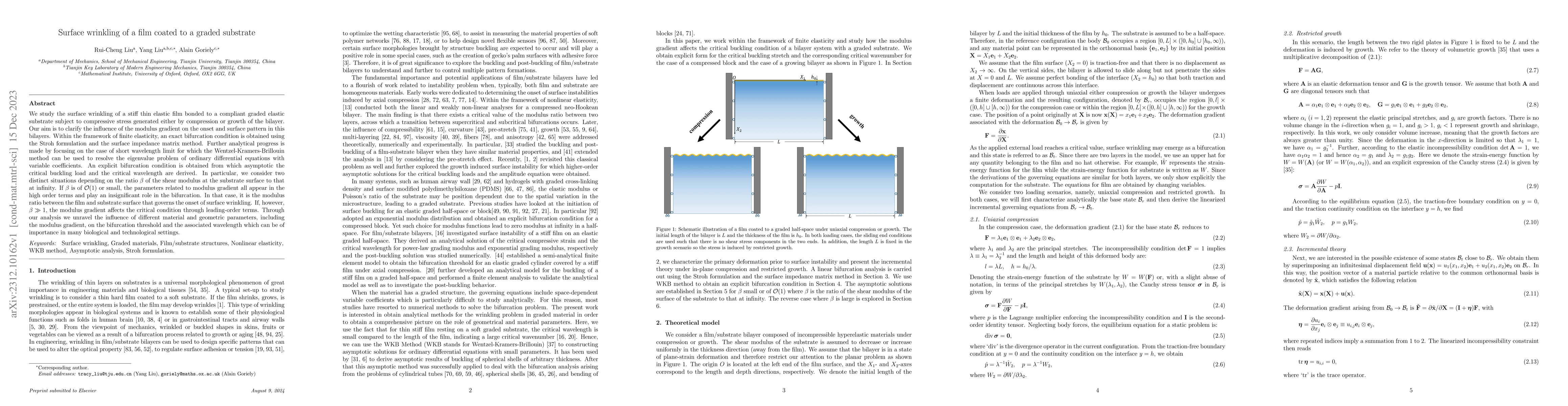 Thumbnail for Surface wrinkling of a film coated to a graded substrate