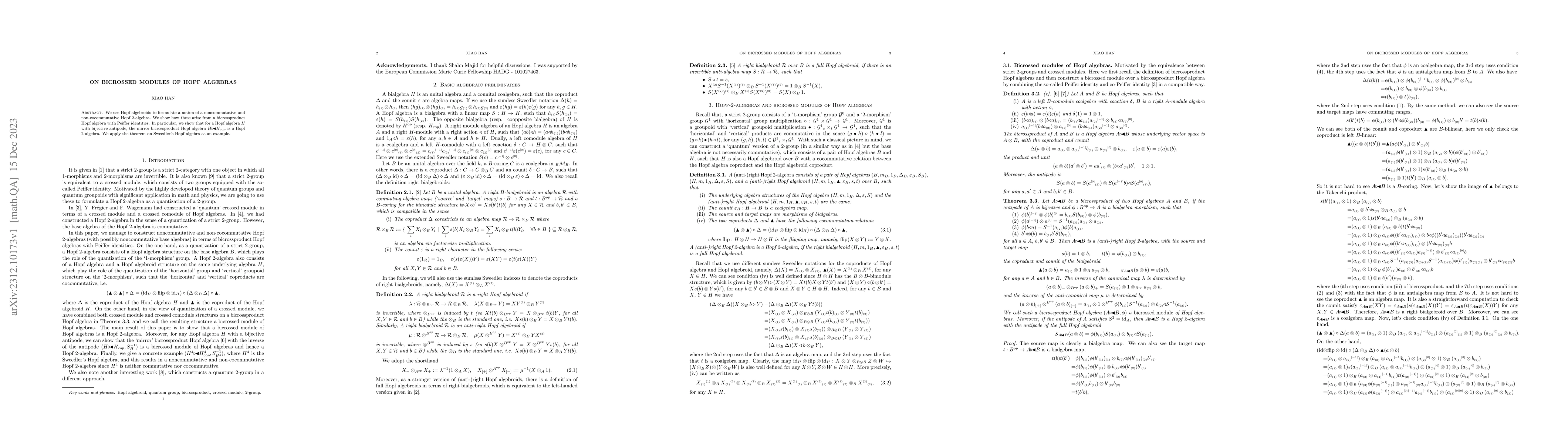 Thumbnail for On bicrossed modules of Hopf algebras