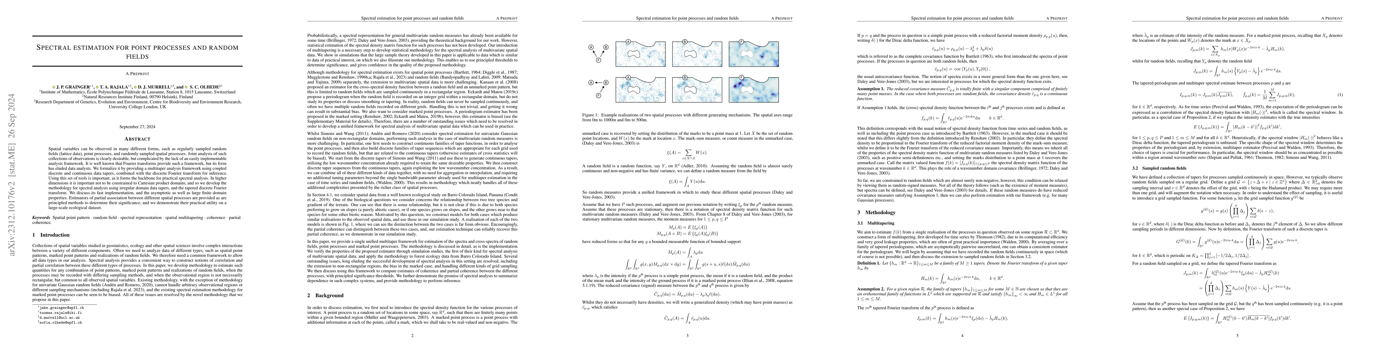 Thumbnail for Spectral estimation for spatial point processes and random fields