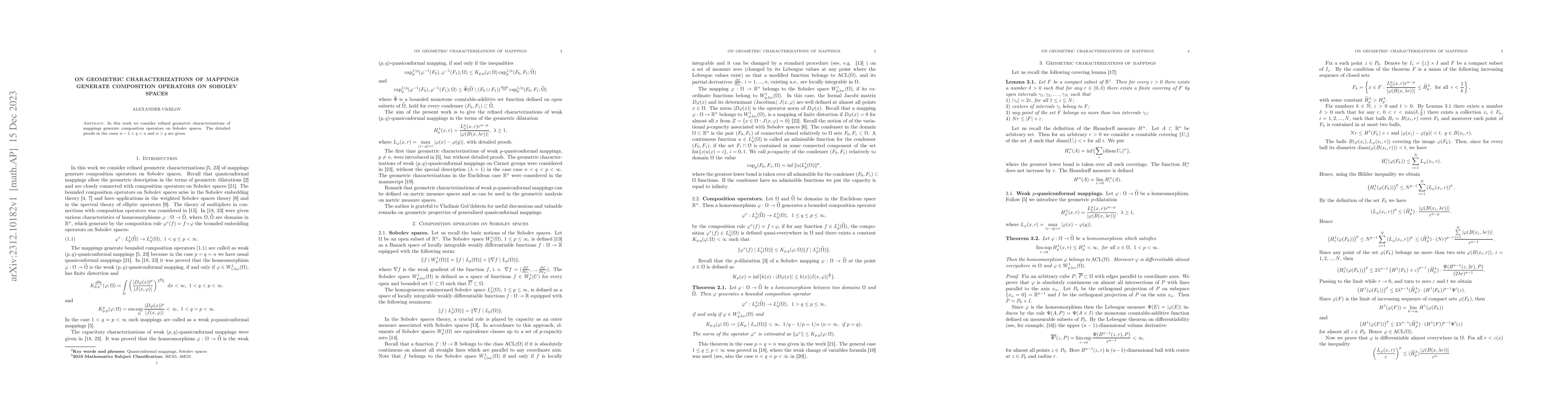 Thumbnail for On geometric characterizations of mappings generate composition
  operators on Sobolev spaces