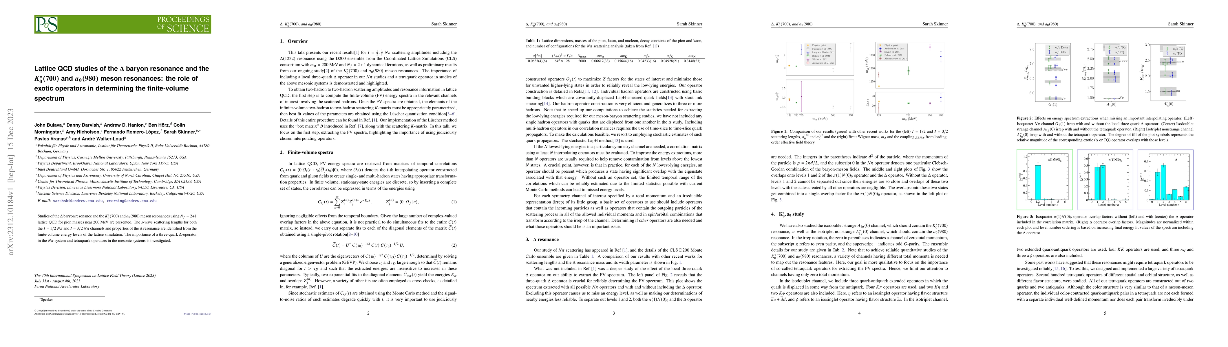 Thumbnail for Lattice QCD studies of the $\Delta$ baryon resonance and the
  $K_0^\ast(700)$ and $a_0(980)$ meson resonances: the role of exotic operators
  in determining the finite-volume spectrum