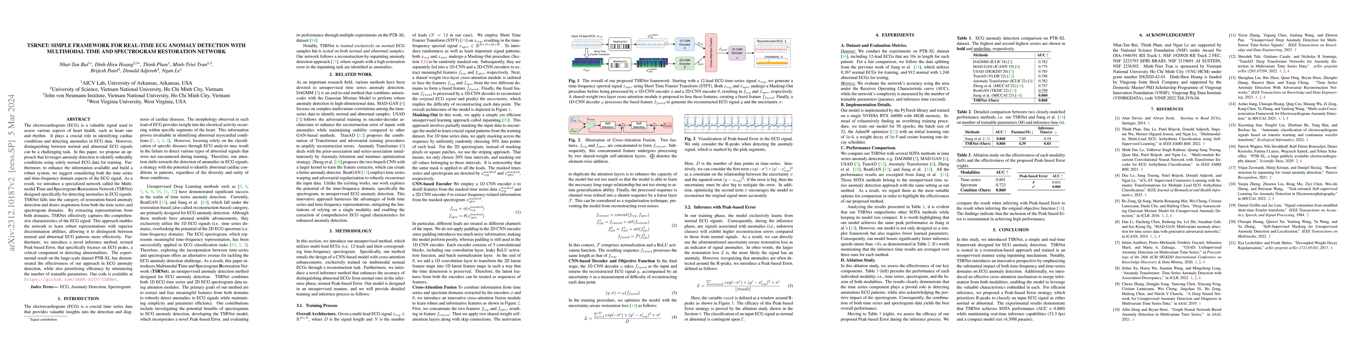 Thumbnail for TSRNet: Simple Framework for Real-time ECG Anomaly Detection with
  Multimodal Time and Spectrogram Restoration Network