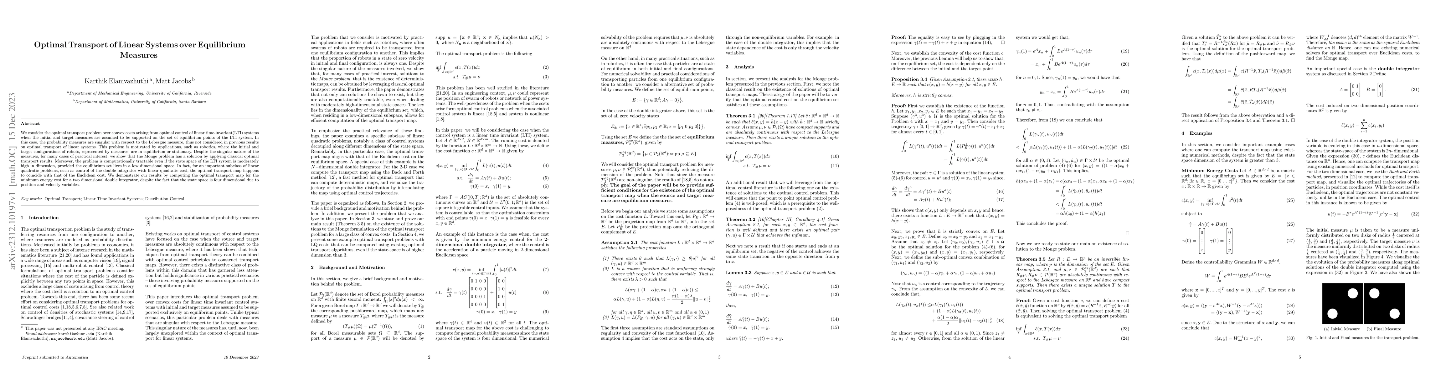Thumbnail for Optimal Transport of Linear Systems over Equilibrium Measures
