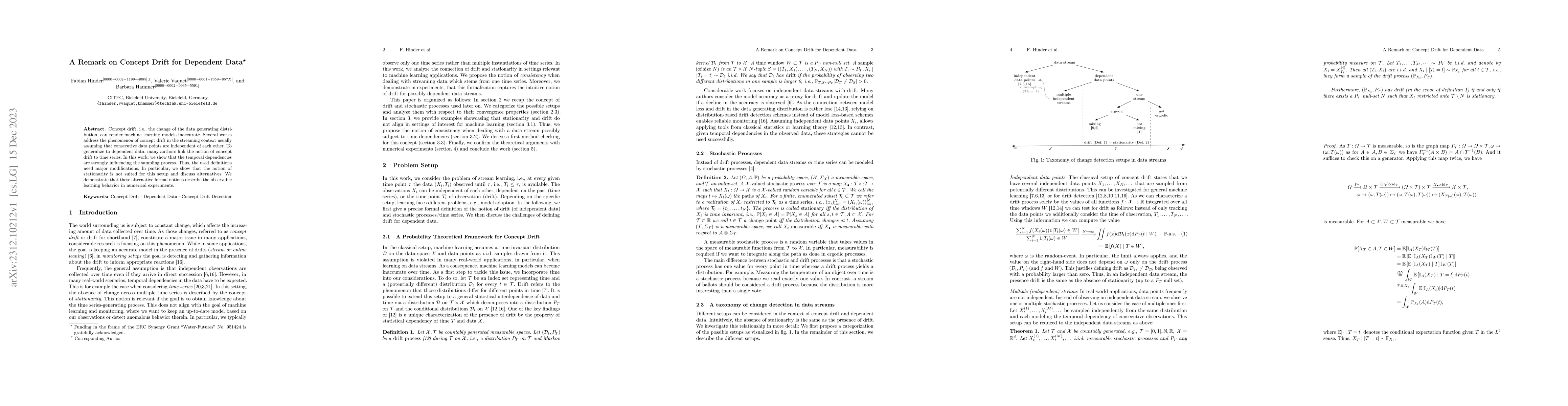 Thumbnail for A Remark on Concept Drift for Dependent Data