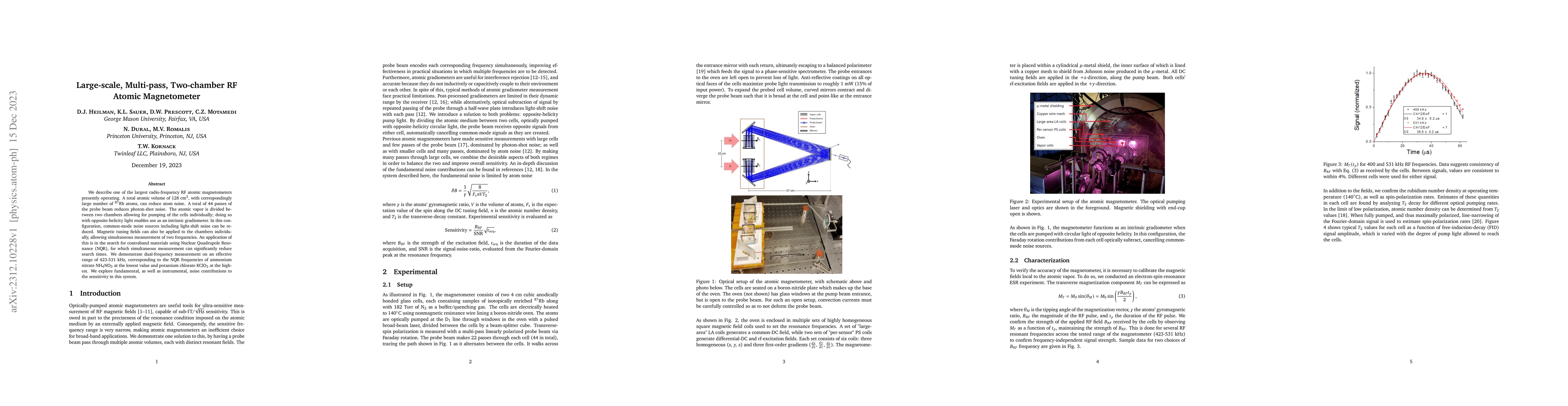 Thumbnail for Large-scale, Multi-pass, Two-chamber RF Atomic Magnetometer