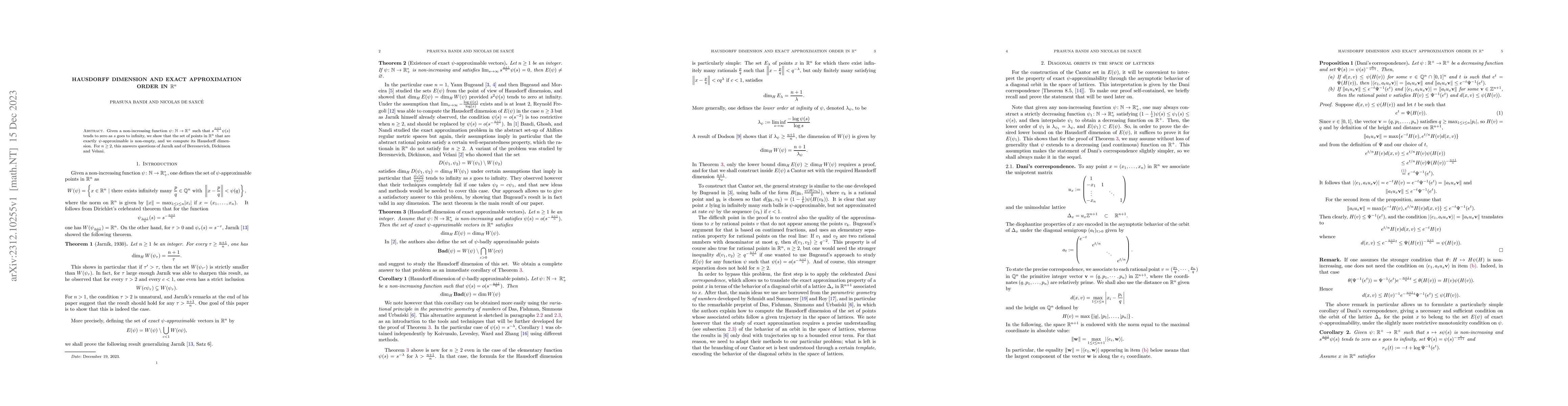 Thumbnail for Hausdorff dimension and exact approximation order in $\mathbb{R}^n$