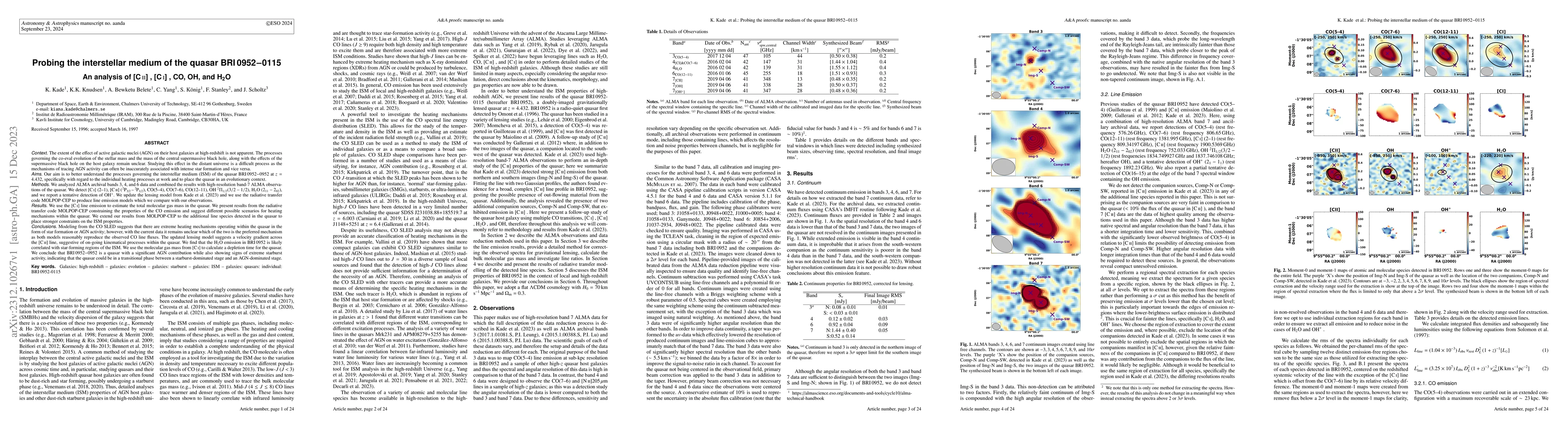 Thumbnail for Probing the interstellar medium of the quasar BRI0952-0115, an analysis
  of [CII], [CI], CO, OH, and H2O