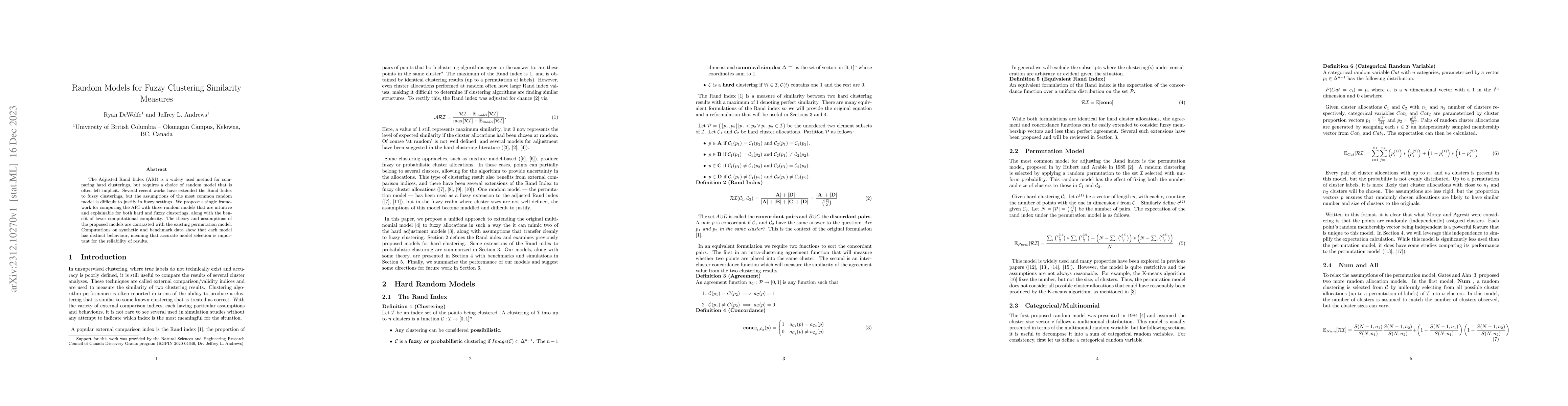 Thumbnail for Random Models for Fuzzy Clustering Similarity Measures