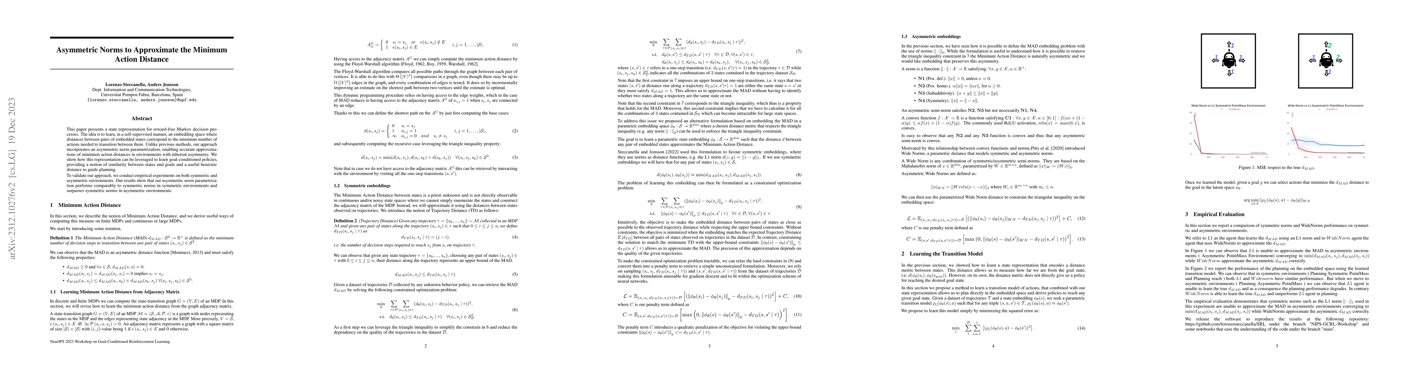 Thumbnail for Asymmetric Norms to Approximate the Minimum Action Distance