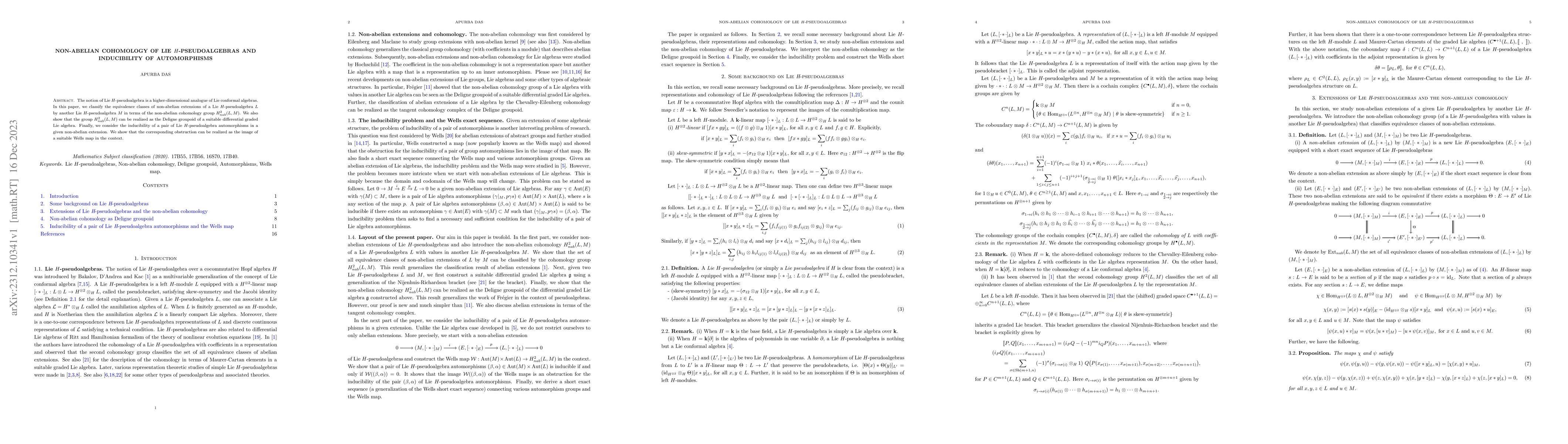 Thumbnail for Non-abelian cohomology of Lie $H$-pseudoalgebras and inducibility of
  automorphisms
