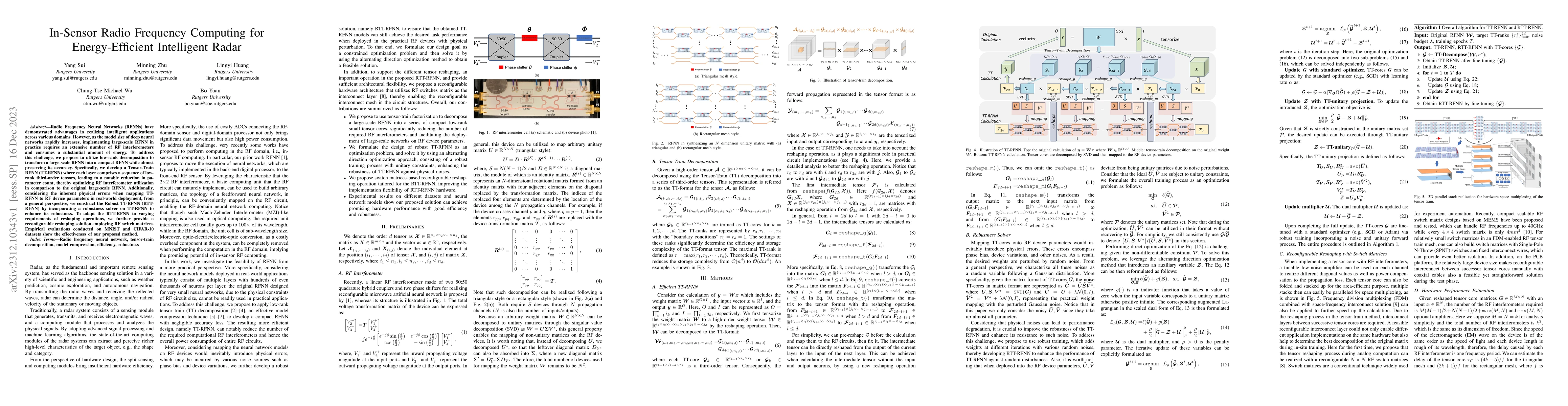 Thumbnail for In-Sensor Radio Frequency Computing for Energy-Efficient Intelligent
  Radar