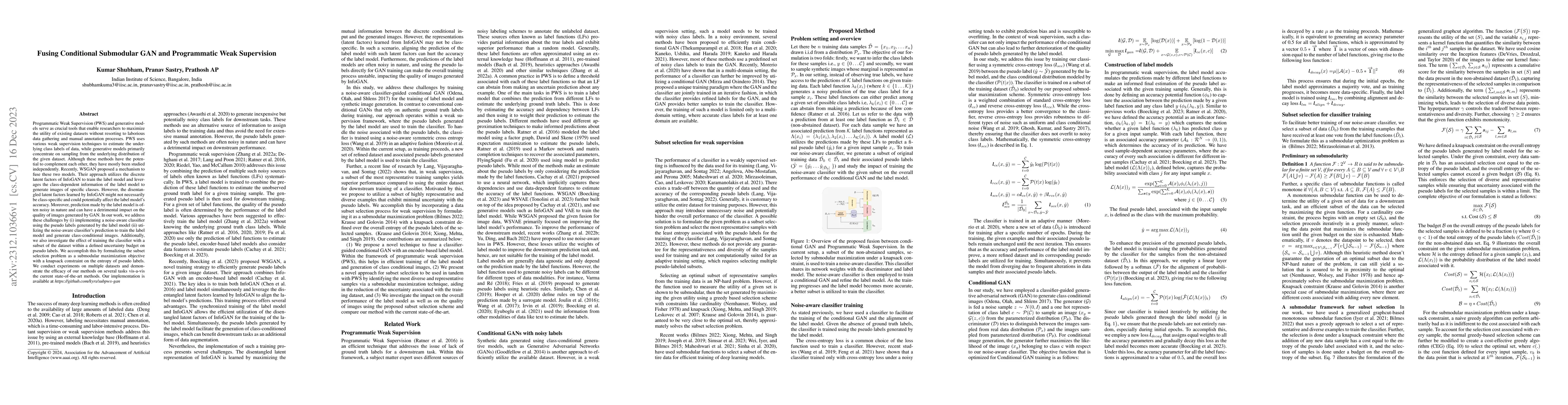 Thumbnail for Fusing Conditional Submodular GAN and Programmatic Weak Supervision