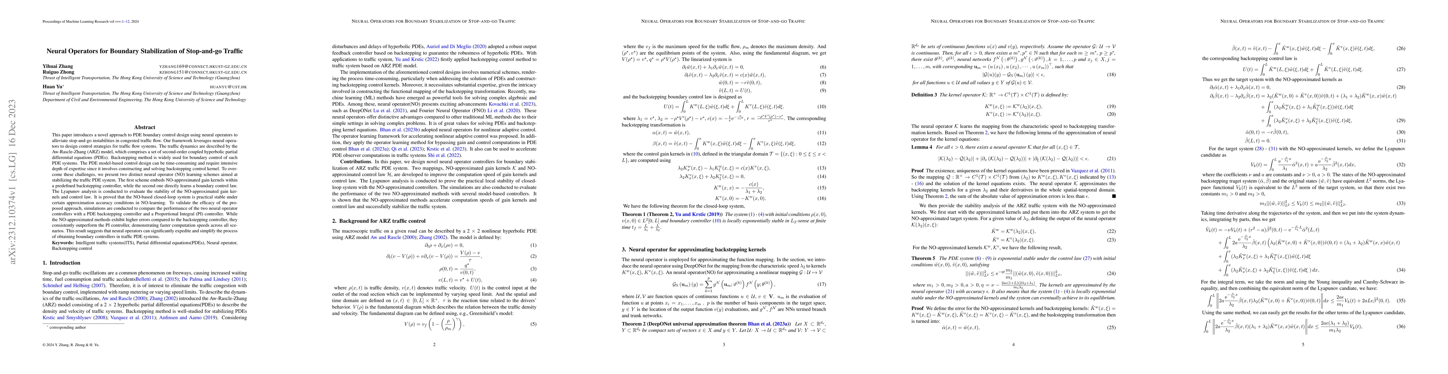 Thumbnail for Neural Operators for Boundary Stabilization of Stop-and-go Traffic