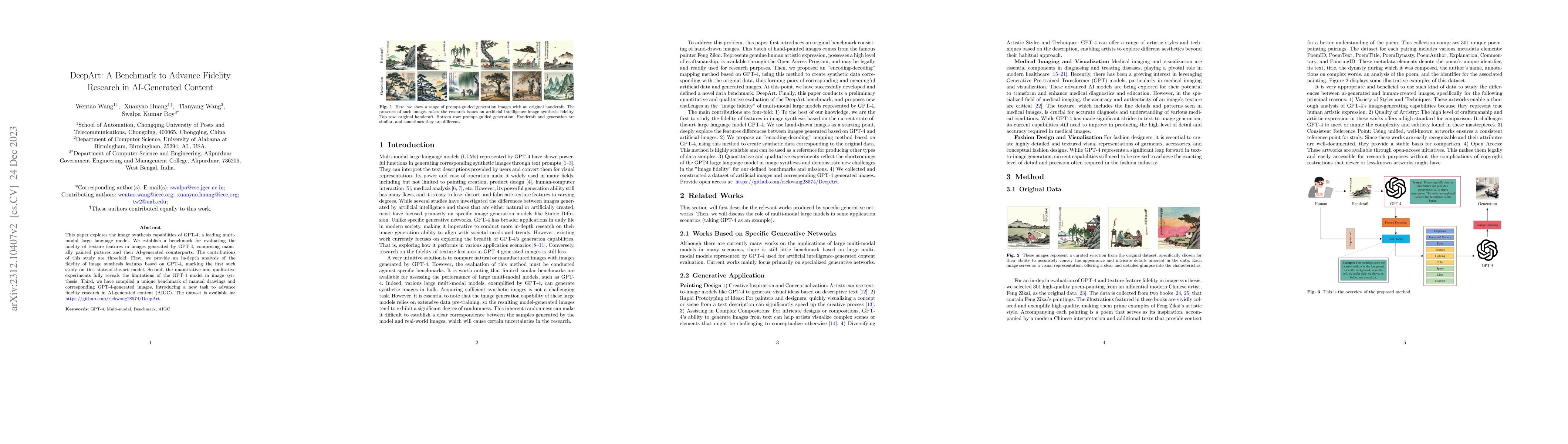 Thumbnail for DeepArt: A Benchmark to Advance Fidelity Research in AI-Generated
  Content