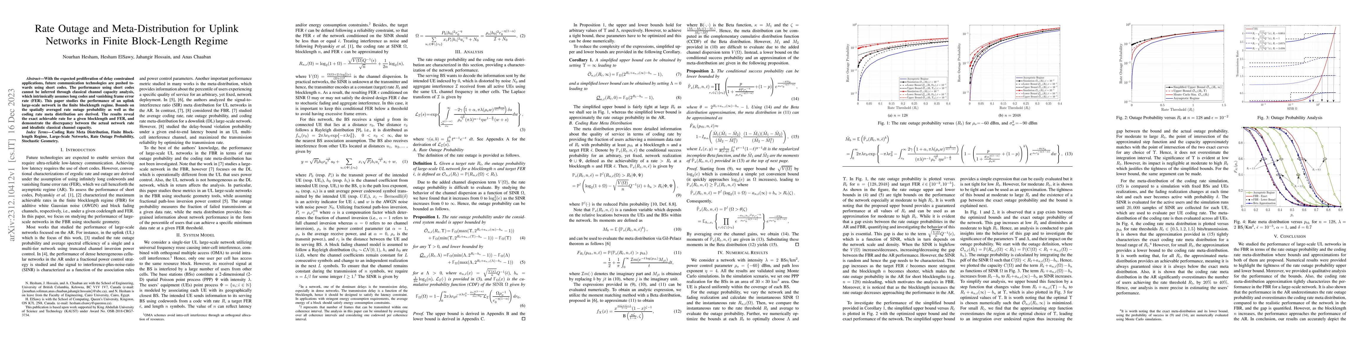 Thumbnail for Rate Outage and Meta-Distribution for Uplink Networks in Finite
  Block-Length Regime