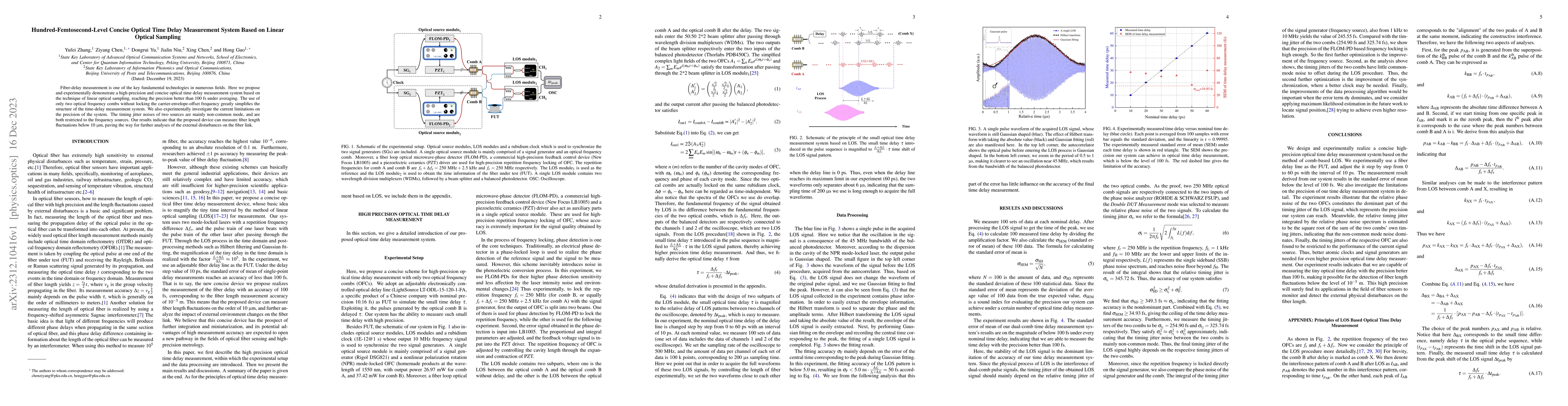 Thumbnail for Hundred-Femtosecond-Level Concise Optical Time Delay Measurement System
  Based on Linear Optical Sampling