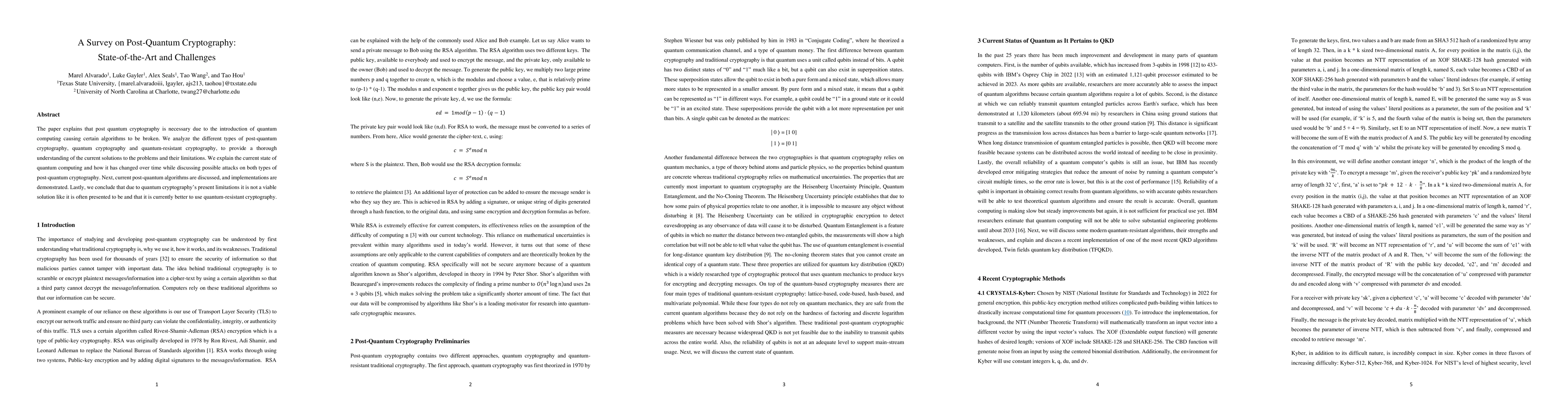 Thumbnail for A Survey on Post-Quantum Cryptography: State-of-the-Art and Challenges
