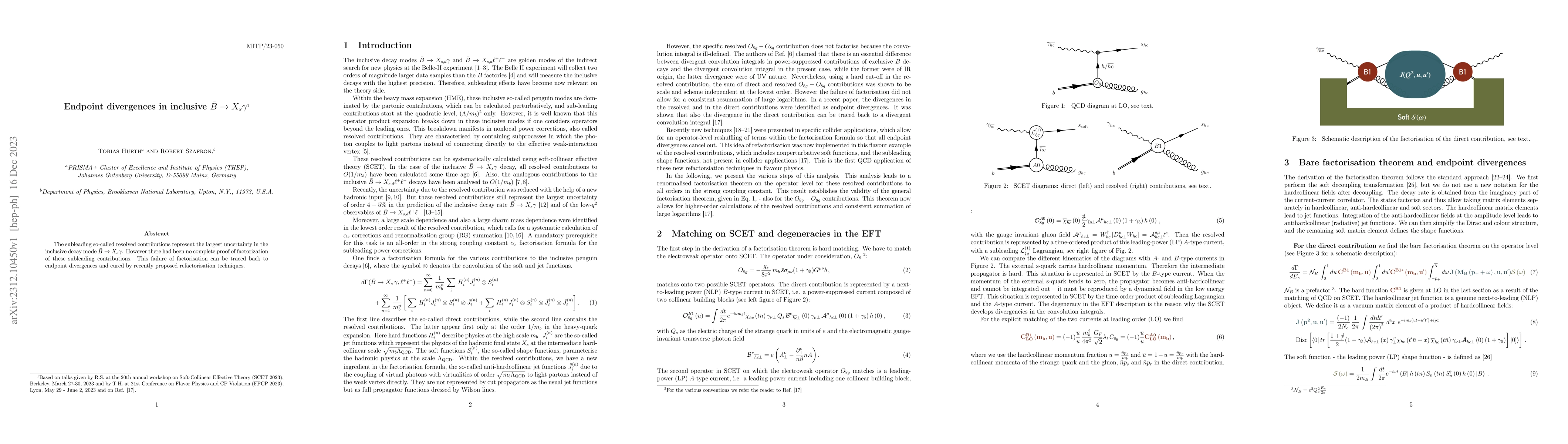 Thumbnail for Endpoint divergences in inclusive $\bar B \to X_s \gamma$