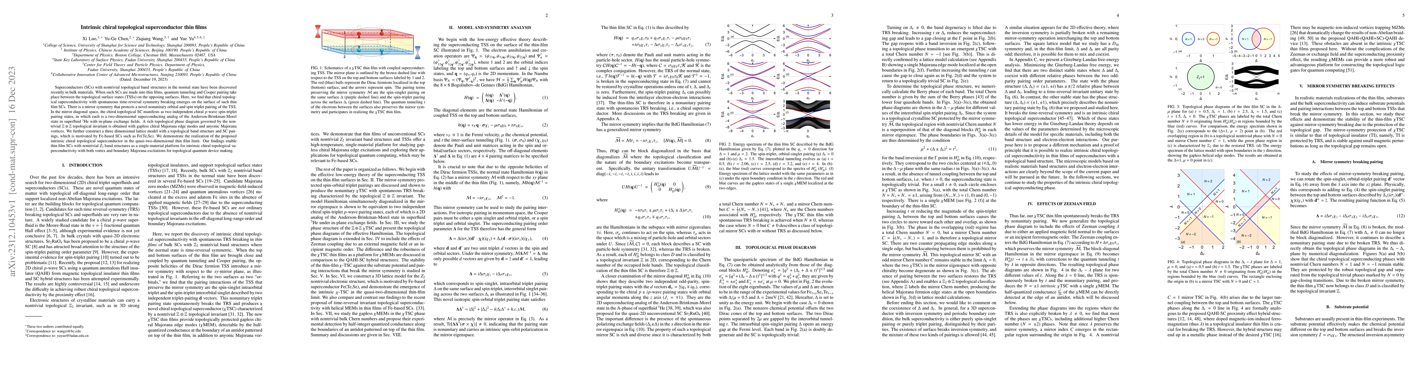 Thumbnail for Intrinsic chiral topological superconductor thin films