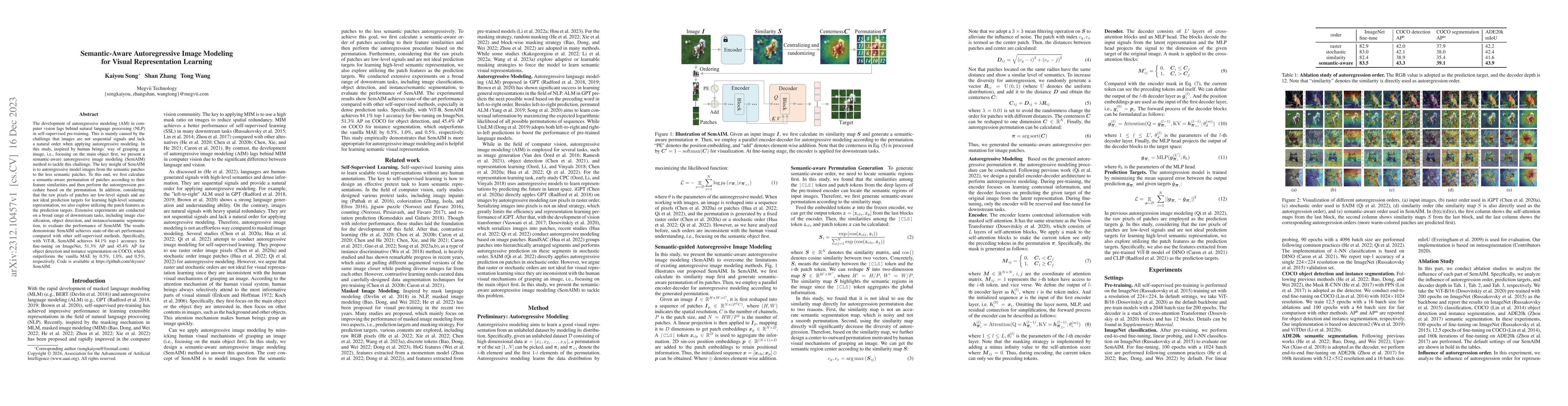 Thumbnail for Semantic-Aware Autoregressive Image Modeling for Visual Representation
  Learning