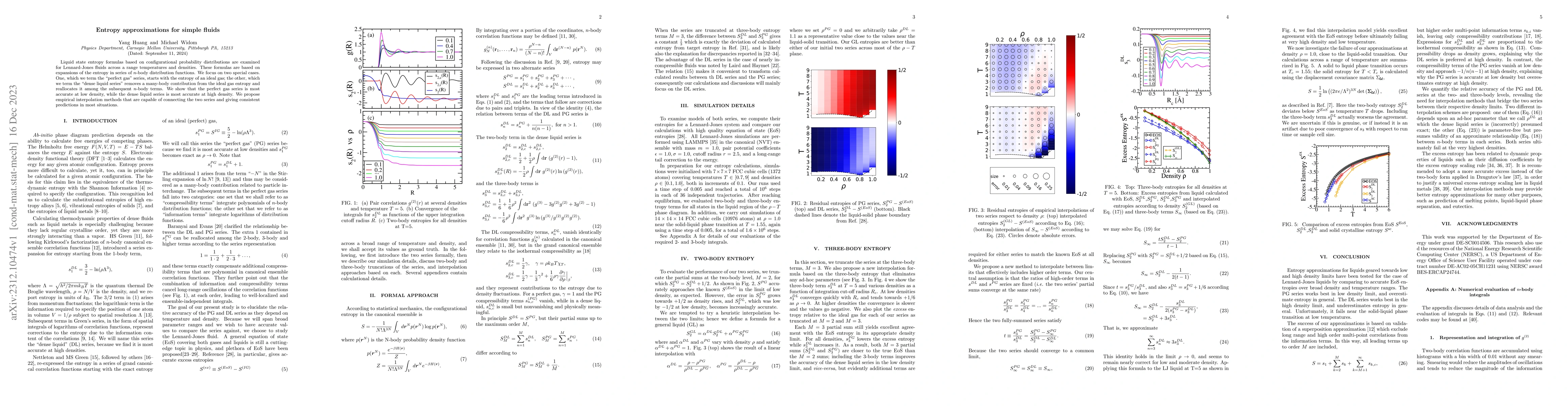 Thumbnail for Entropy approximations for simple fluids