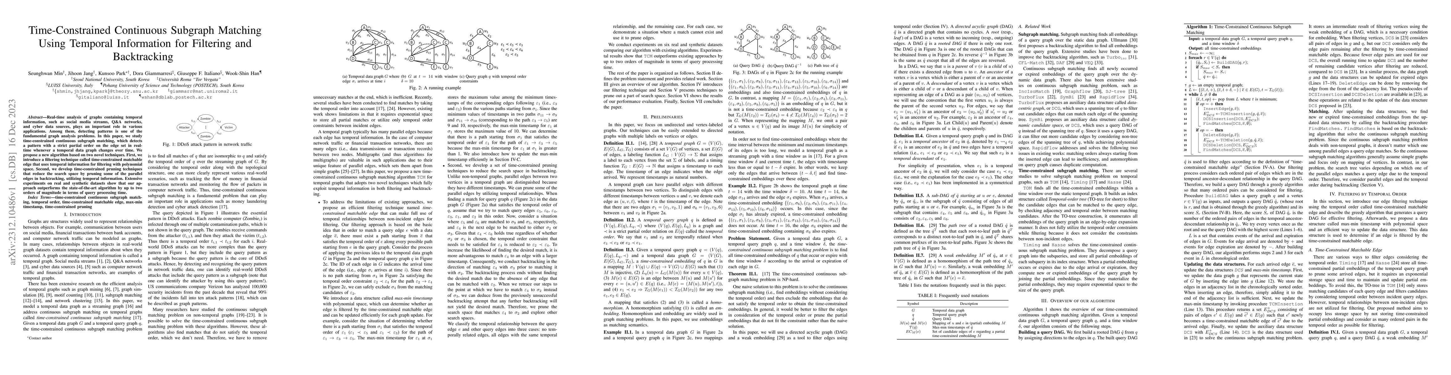 Thumbnail for Time-Constrained Continuous Subgraph Matching Using Temporal Information
  for Filtering and Backtracking