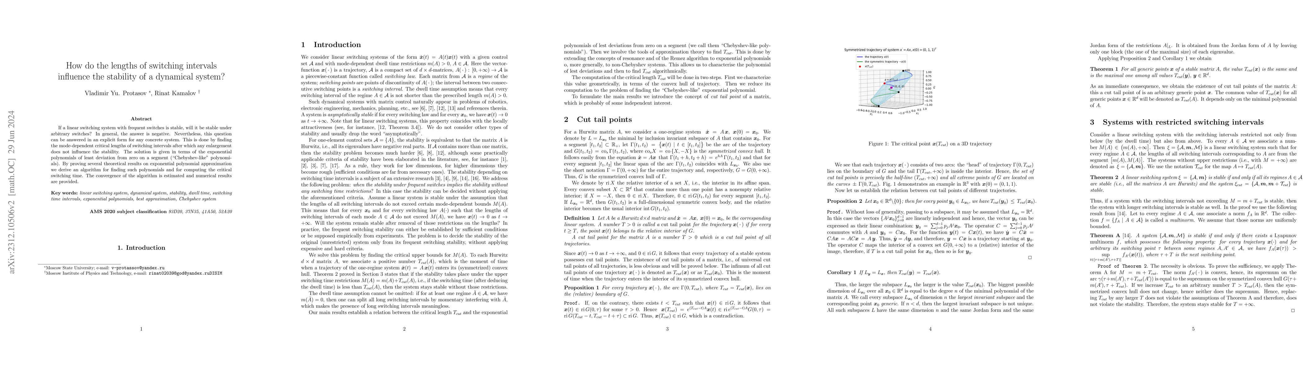 Thumbnail for How do the lengths of switching intervals influence the stability of a
  dynamical system?