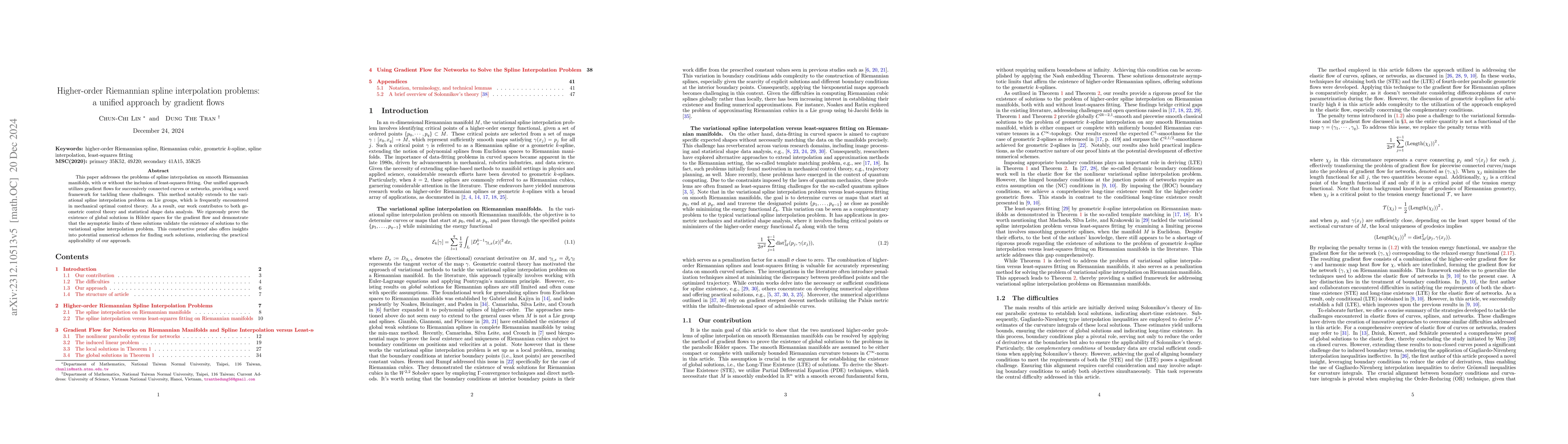 Thumbnail for Higher-order Riemannian splines and the interpolation problem: an
  approach of gradient flows