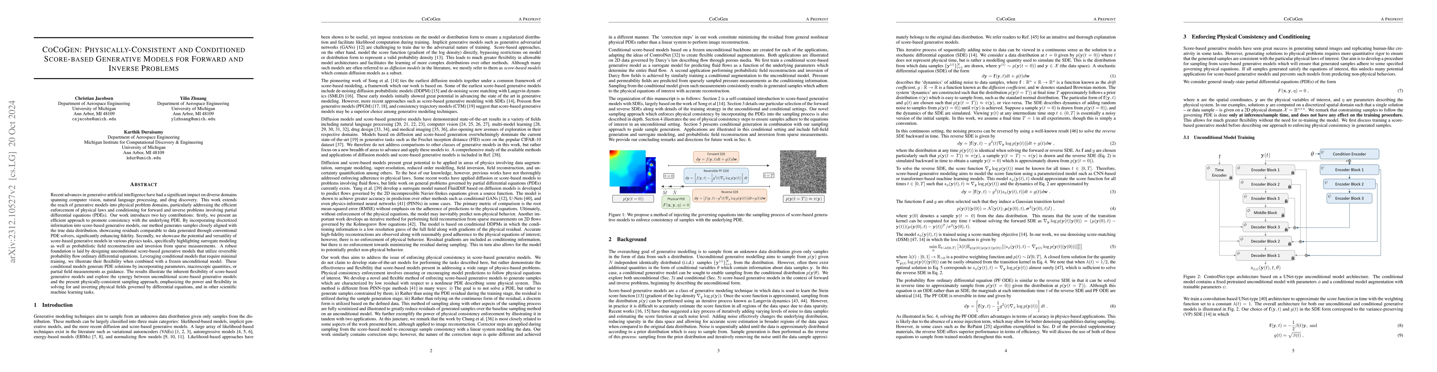 Thumbnail for CoCoGen: Physically-Consistent and Conditioned Score-based Generative
  Models for Forward and Inverse Problems