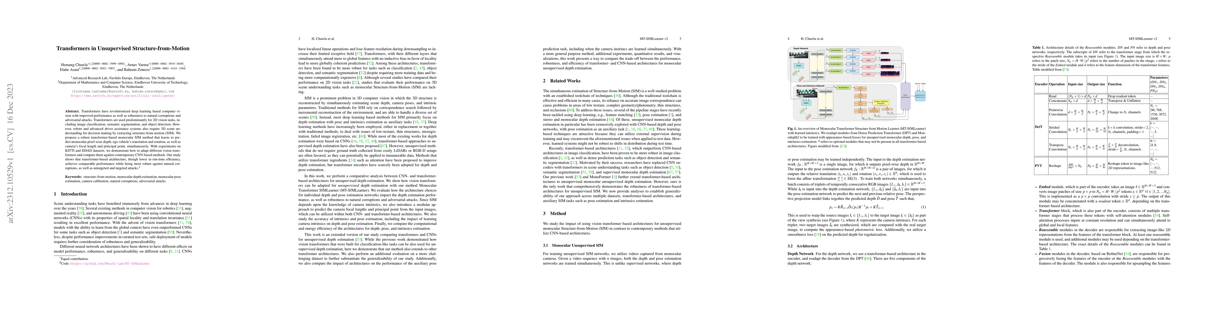 Thumbnail for Transformers in Unsupervised Structure-from-Motion