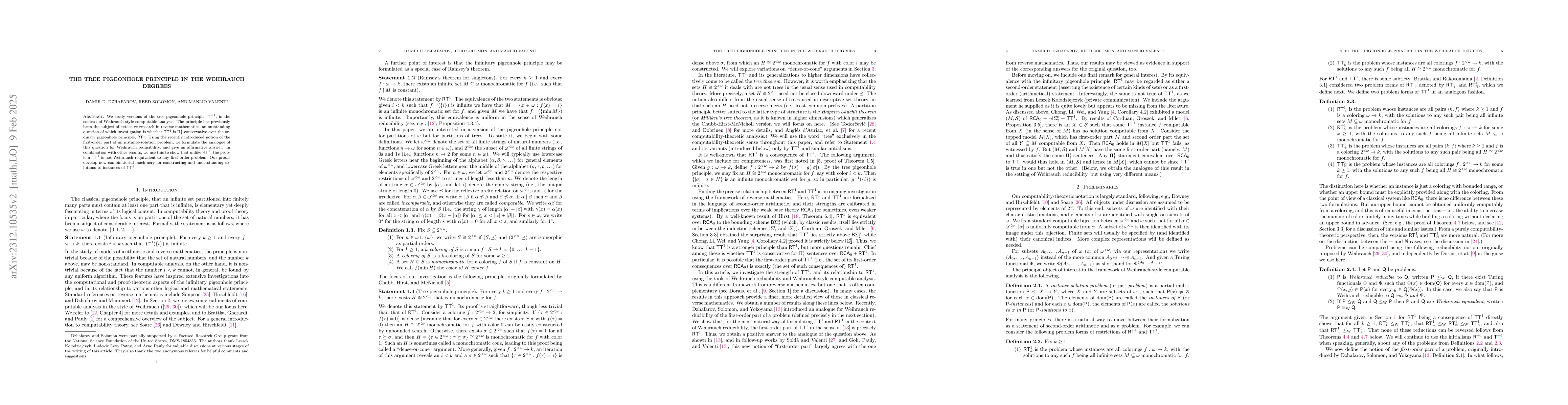 Thumbnail for The tree pigeonhole principle in the Weihrauch degrees