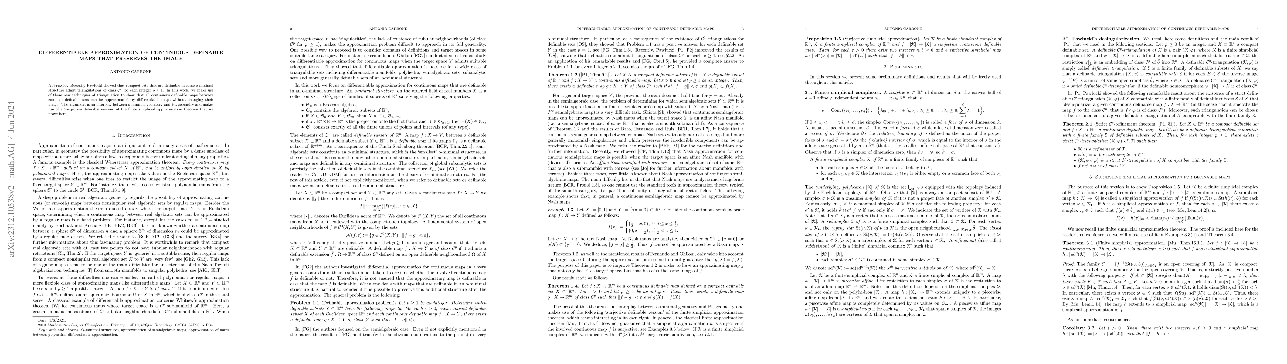 Thumbnail for Differentiable approximation of continuous definable maps that preserves
  the image