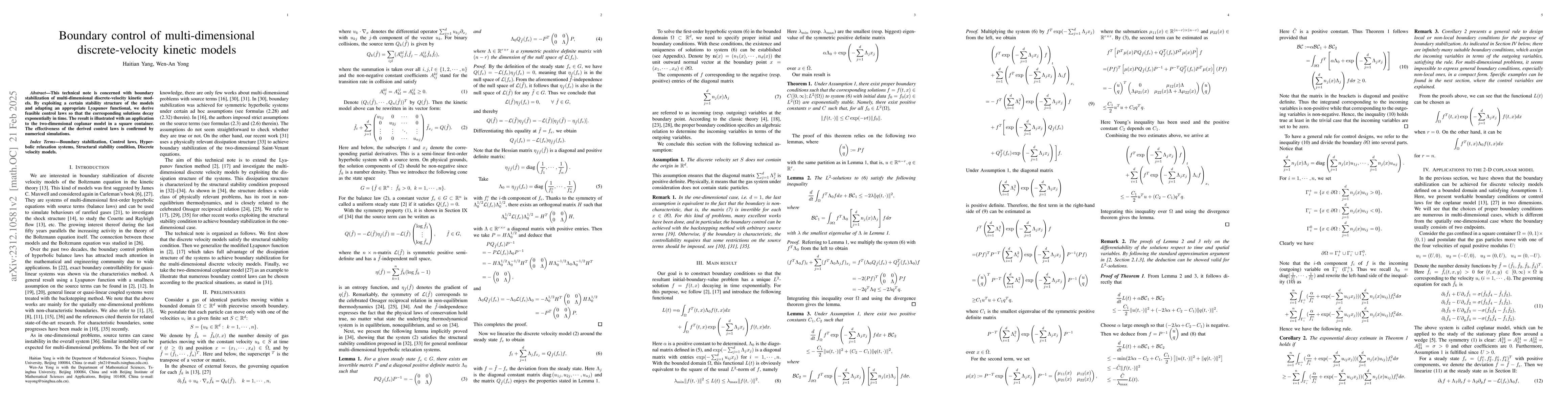 Thumbnail for Boundary control of multi-dimensional discrete-velocity kinetic models