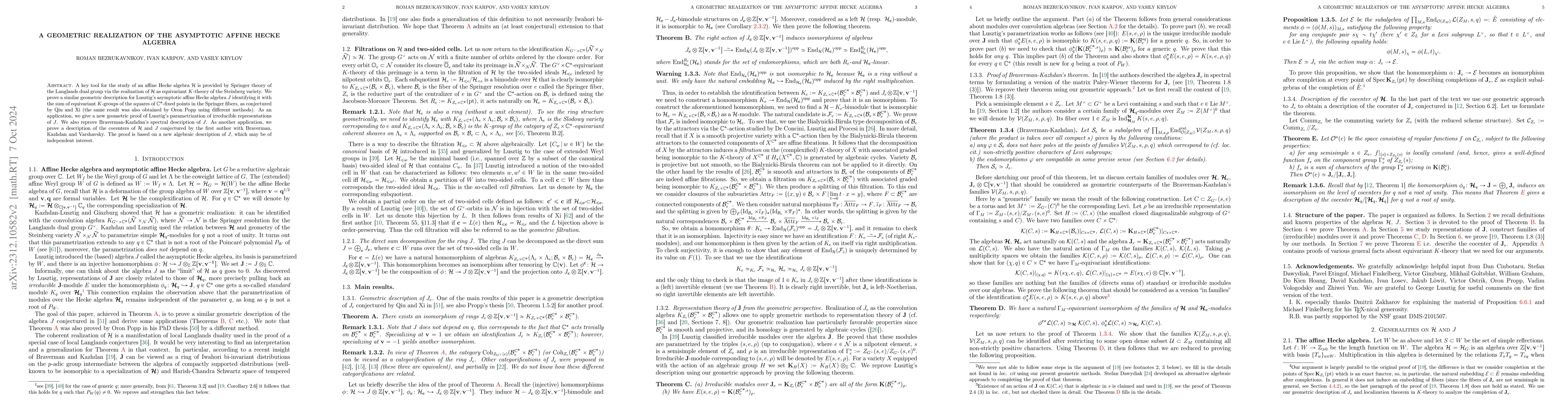 Thumbnail for A geometric realization of the asymptotic affine Hecke algebra