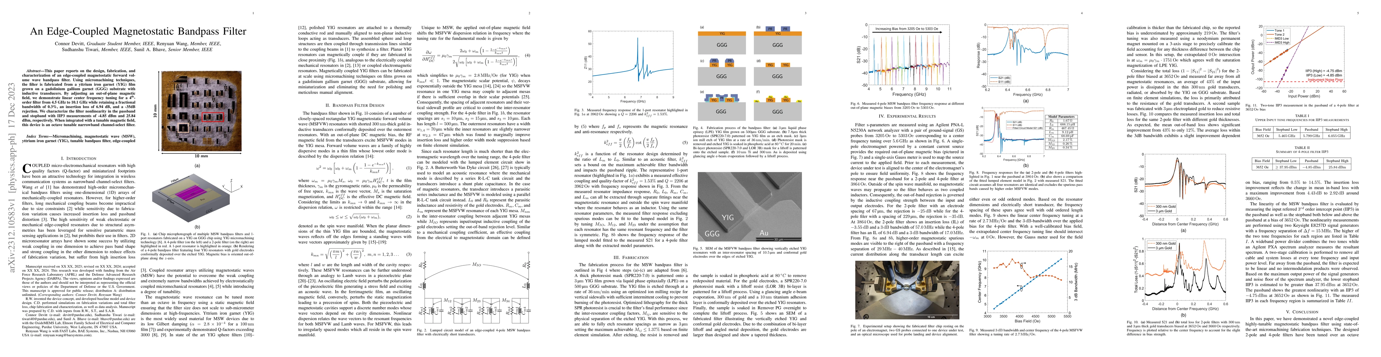 Thumbnail for An Edge-Coupled Magnetostatic Bandpass Filter