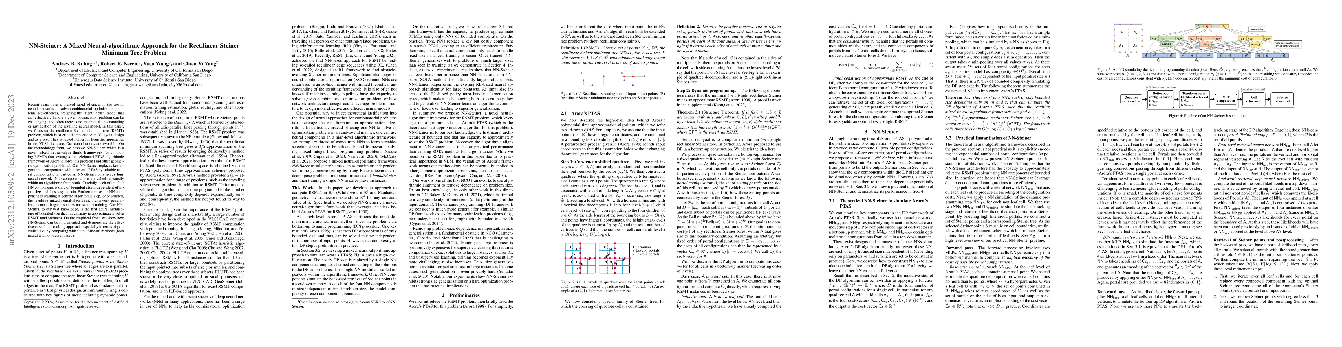 Thumbnail for NN-Steiner: A Mixed Neural-algorithmic Approach for the Rectilinear
  Steiner Minimum Tree Problem