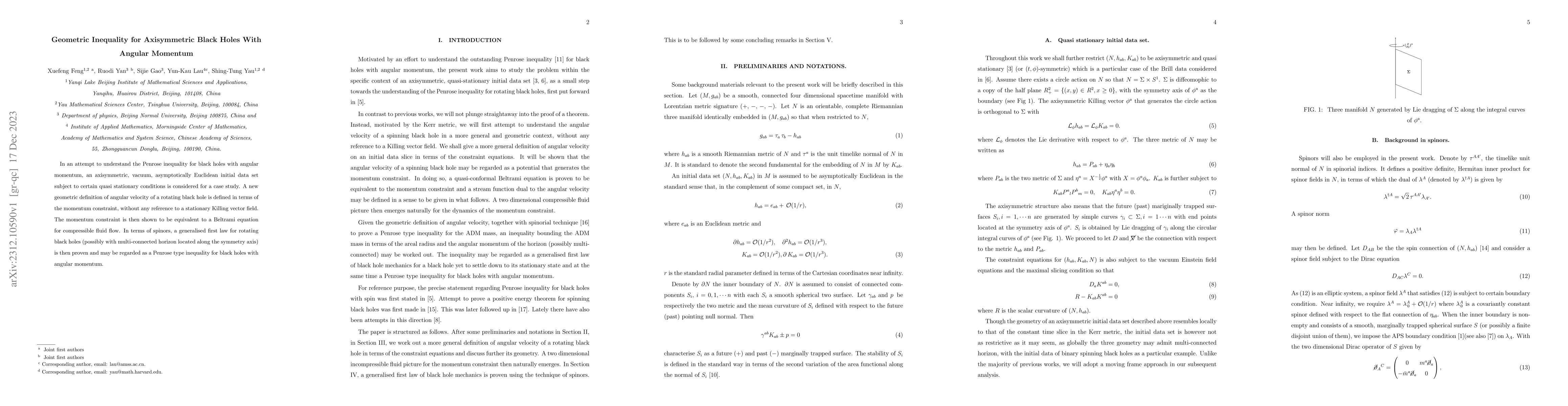 Thumbnail for Geometric Inequality for Axisymmetric Black Holes With Angular Momentum