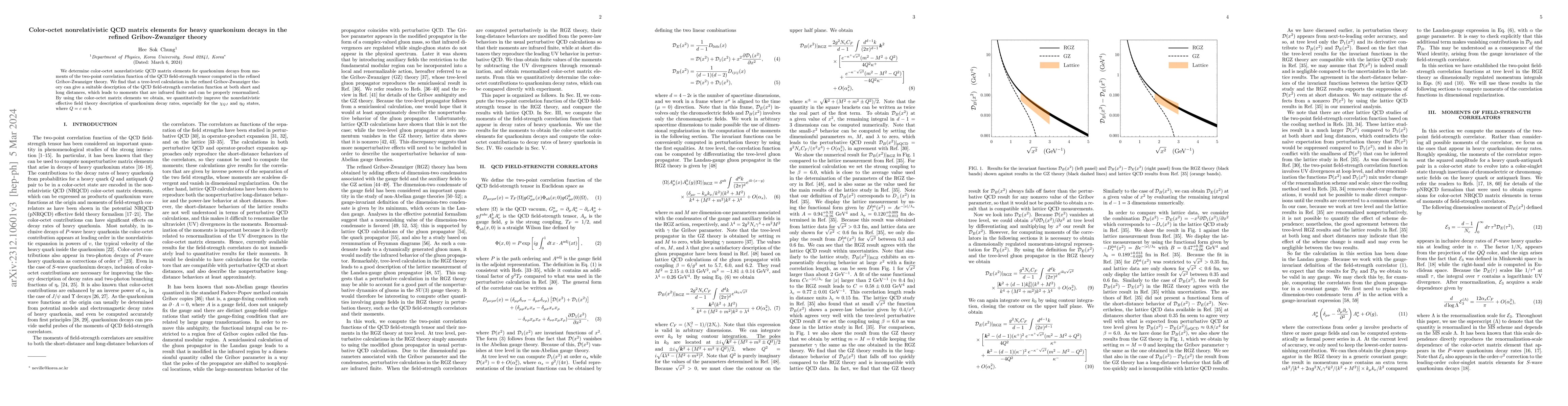 Thumbnail for Color-octet nonrelativistic QCD matrix elements for heavy quarkonium
  decays in the refined Gribov-Zwanziger theory