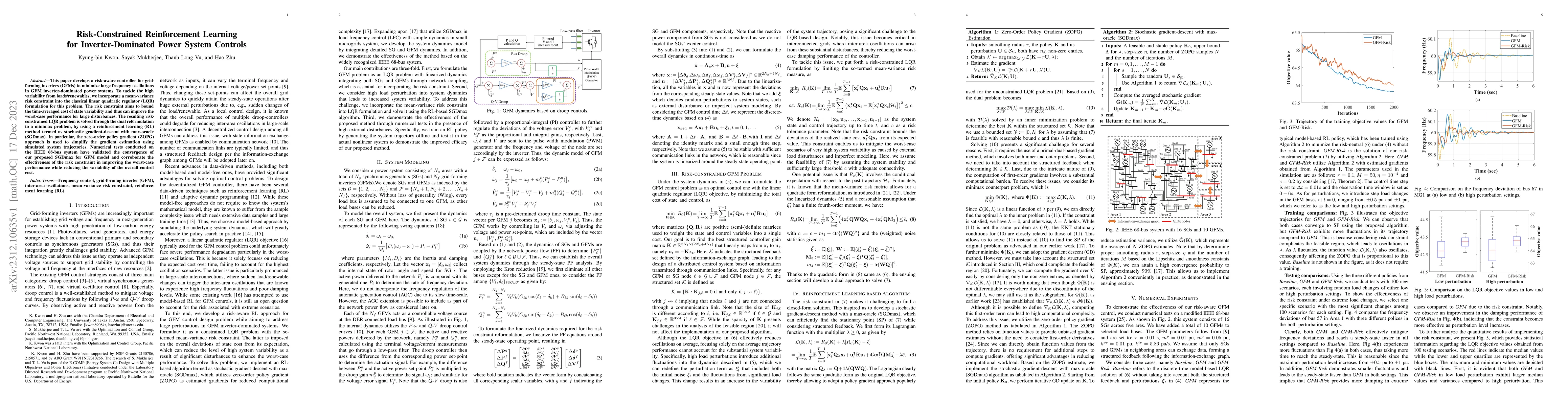 Thumbnail for Risk-Constrained Reinforcement Learning for Inverter-Dominated Power
  System Controls