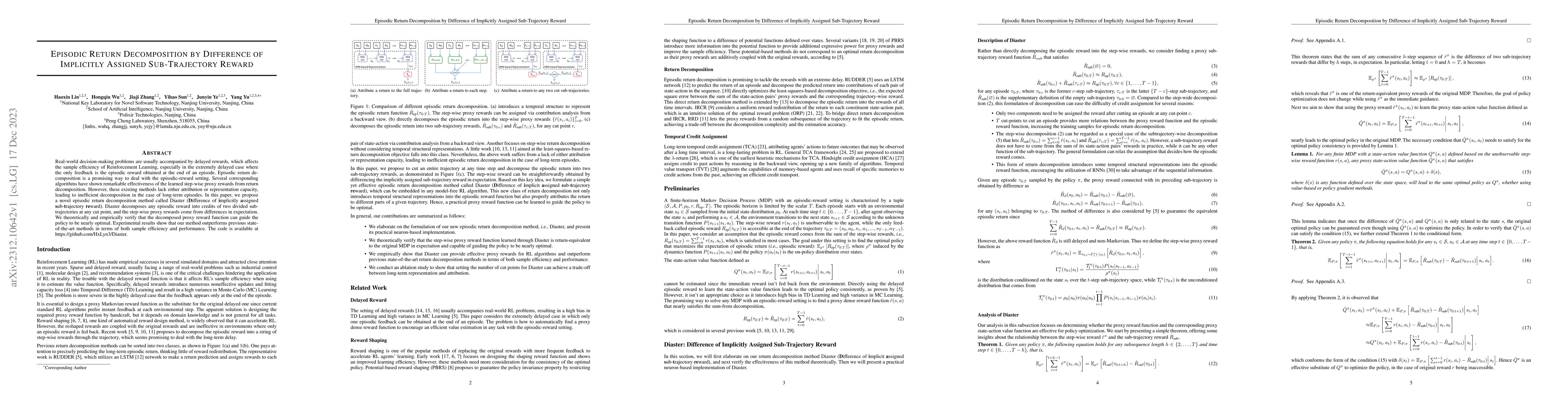 Thumbnail for Episodic Return Decomposition by Difference of Implicitly Assigned
  Sub-Trajectory Reward
