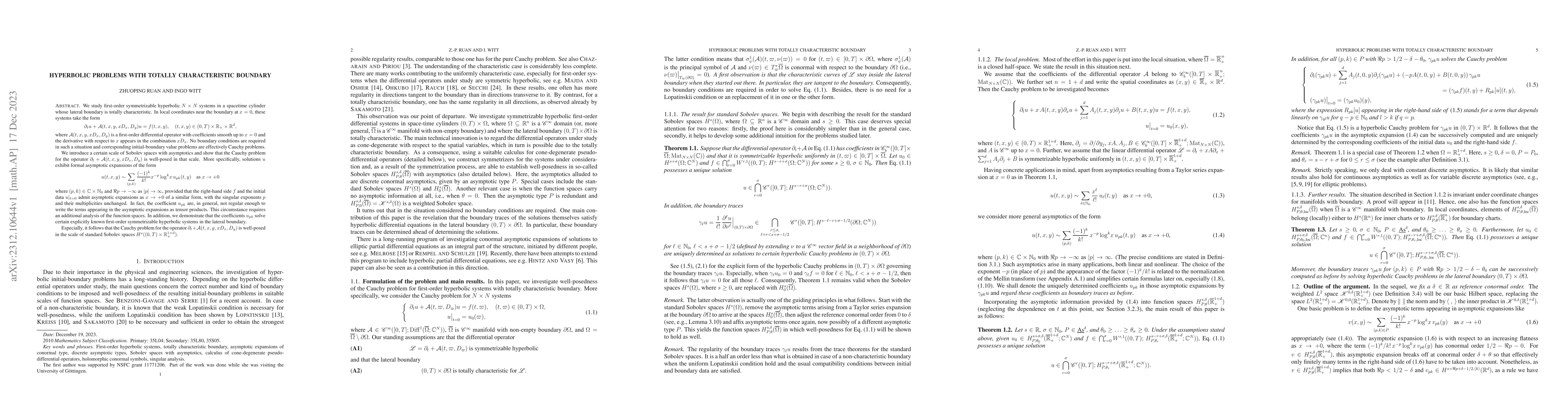 Thumbnail for Hyperbolic problems with totally characteristic boundary