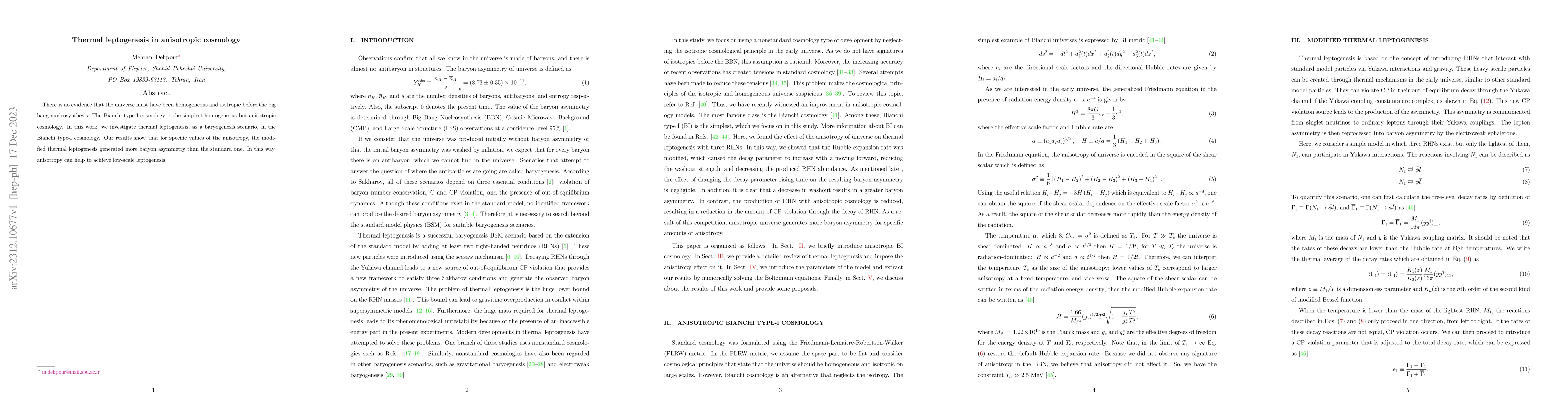 Thumbnail for Thermal leptogenesis in anisotropic cosmology
