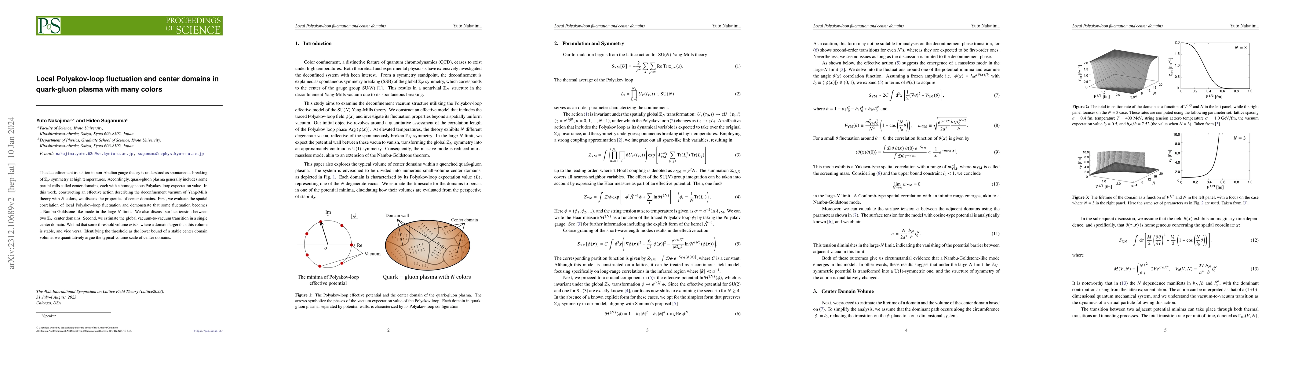 Thumbnail for Local Polyakov-loop fluctuation and center domains in quark-gluon plasma
  with many colors