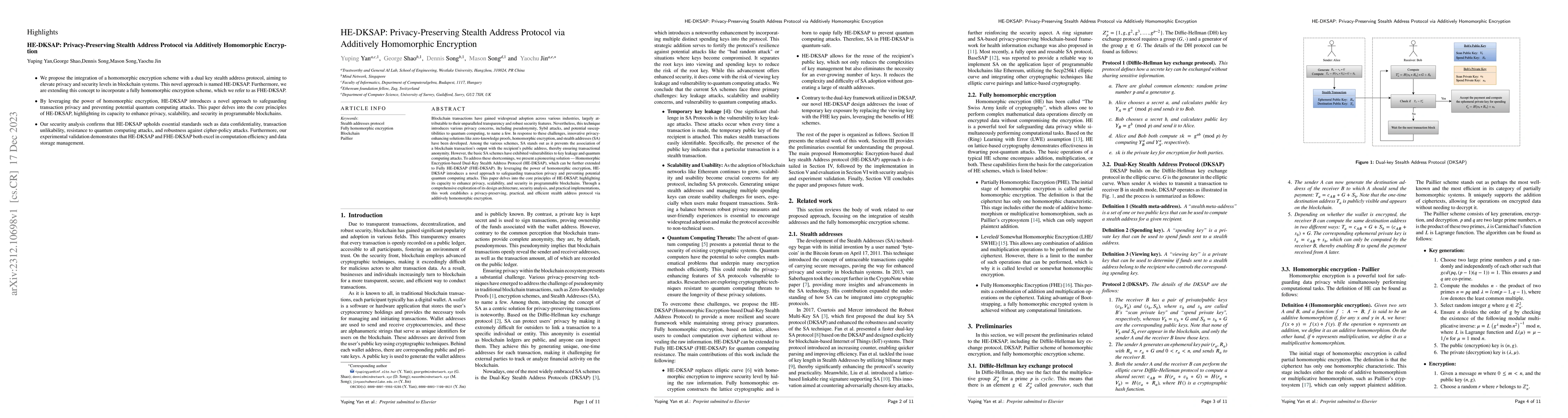 Thumbnail for HE-DKSAP: Privacy-Preserving Stealth Address Protocol via Additively
  Homomorphic Encryption